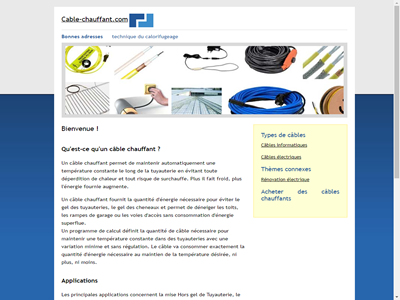 infos sur le cable chauffant