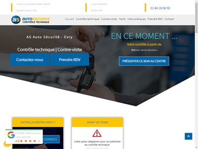 Contrôle technique avec As auto sécurité à Evry