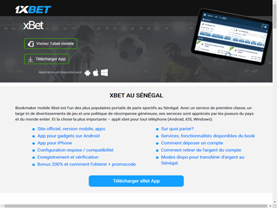 Site de bookmaker 1xbet au Sénégal